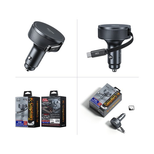 Φορτιστής Αυτοκινήτου 33W WK WP-C61, με καλώδιο USB-C Ανθρακί