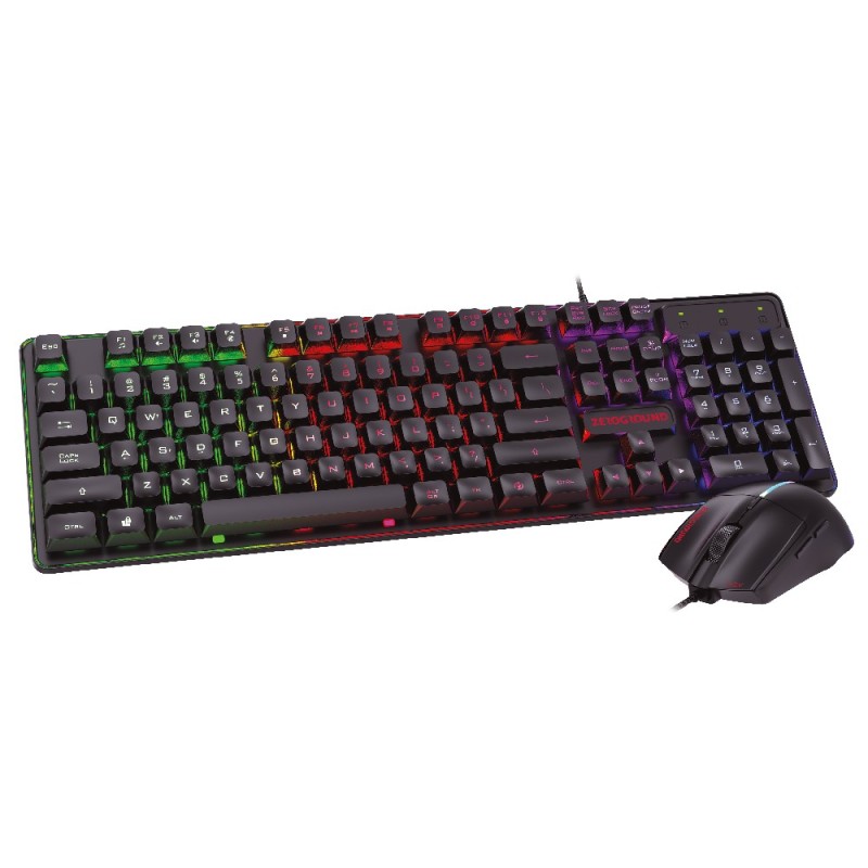 Ενσύρματο Πληκτρολόγιο & Ποντίκι Gaming RGB Zeroground KB-2400GUMS AZAI v3.0