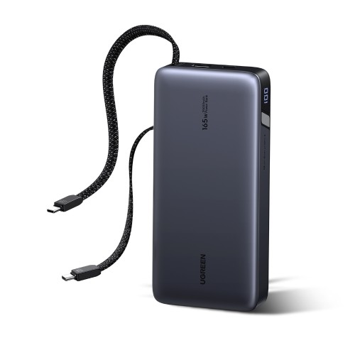 Power Bank 25000mAh PD 165W UGREEN PB552 55995B 2 Θέσεων, με 2 καλώδια USB-C Γκρι