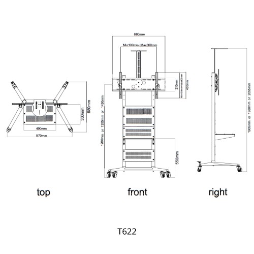 Βάση Τηλεόρασης Επιδαπέδια Focus Mount T622 32"-85" έως 90kg