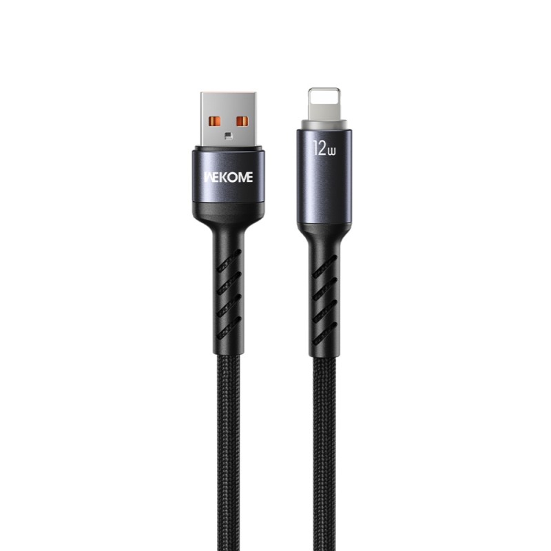Καλώδιο Φόρτισης με LED WK WDC-C13i USB σε Lightning 1.2m Μαύρο