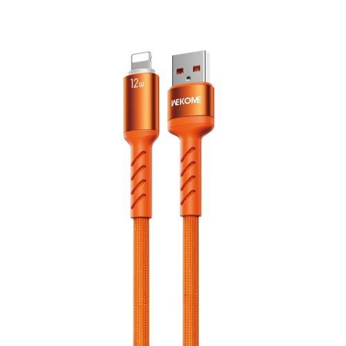 Καλώδιο Φόρτισης με LED WK WDC-C13i USB σε Lightning 1.2m Πορτοκαλί