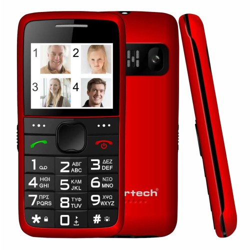 POWERTECH Κινητό Τηλέφωνο Sentry Eco PTM-25, SOS Call, με φακό, κόκκινο