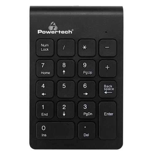 POWERTECH ασύρματο αριθμητικό πληκτρολόγιο PT-939, 2.4GHz, μαύρο