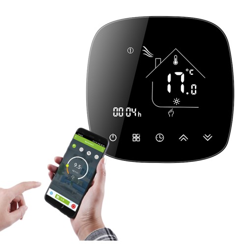 Smart θερμοστάτης αερίου BHT-001-GCLW, WiFi, χωνευτός, μαύρος