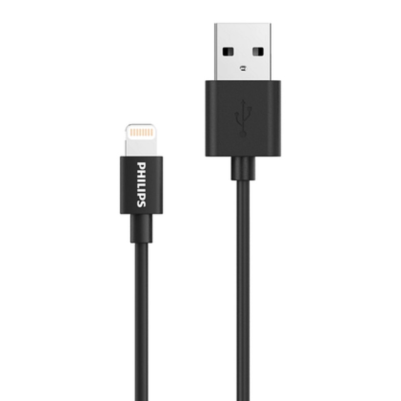 PHILIPS καλώδιο USB σε Lightning  DLC3104V-00, 2.4Α, 1.2m, μαύρο