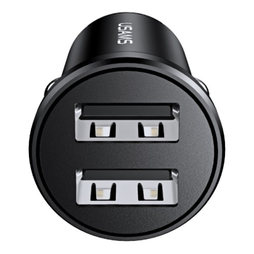 USAMS φορτιστής αυτοκινήτου C20, 2x USB, 2.4A, μαύρος
