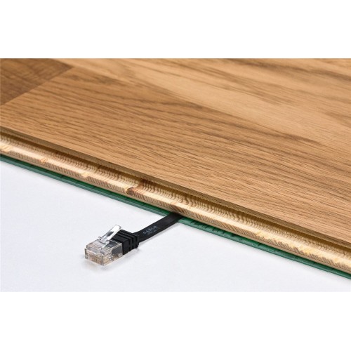 GOOBAY καλώδιο δικτύου 95381, CAT 6 U/UTP, flat, copper, 10m, μαύρο