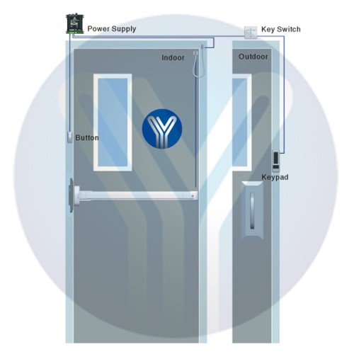 YLI ELECTRONIC χωνευτό μπουτόν PBK-810C, 86 x 86mm, 3Α, ασημί