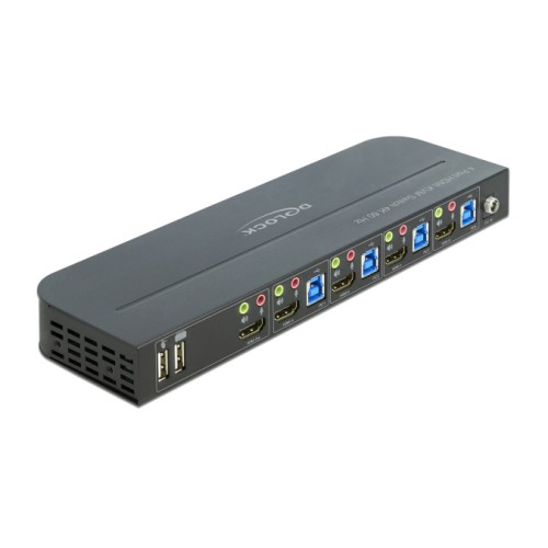 DELOCK HDMI KVM Switch 11483, 4 ports, USB 3.0, 3.5mm, 4K/60Hz, μαύρο