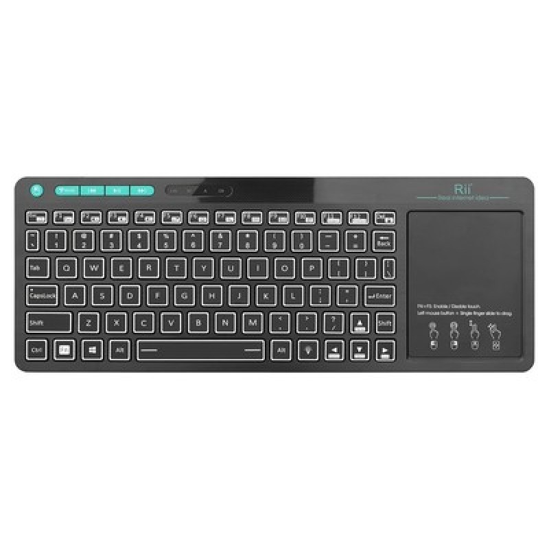 RIITEK ασύρματο πληκτρολόγιο Mini K18+ με touchpad, RGB backlit, 2.4GHz