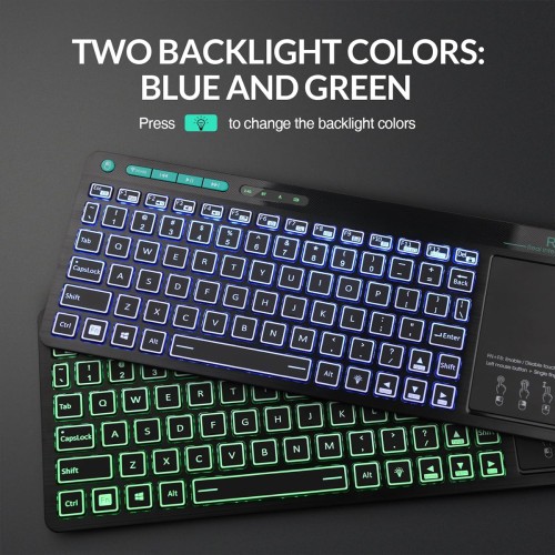 RIITEK ασύρματο πληκτρολόγιο Mini K18+ με touchpad, RGB backlit, 2.4GHz