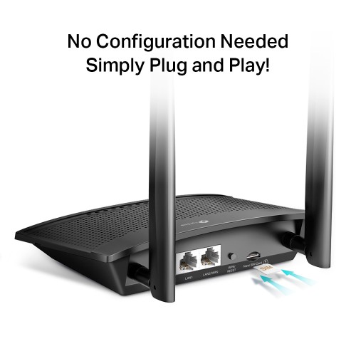 TP-LINK Wireless N Router TL-MR100, 4G LTE, Wi-Fi 300Mbps, Ver. 1.2