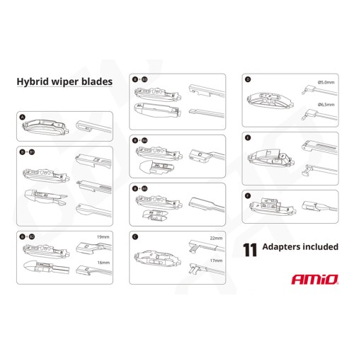 AMIO υαλοκαθαριστήρας Hybrid 02202, 15