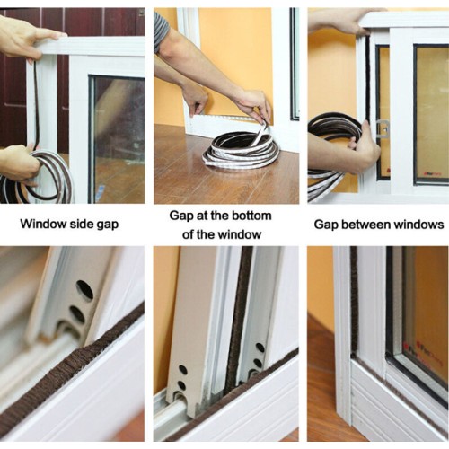 HOME USE Αυτοκόλλητη μονωτική ταινία HUH-0086 για παράθυρα, 7x6mm, 5m, καφέ