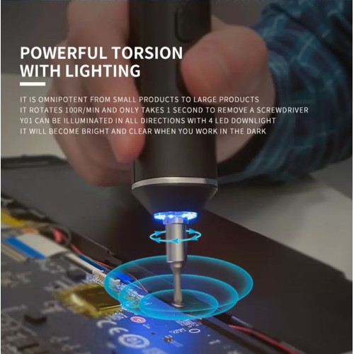 JAKEMY ηλεκτρικό κατσαβίδι JM-Y01 με LED φακό, 2000mAh, 20 μύτες