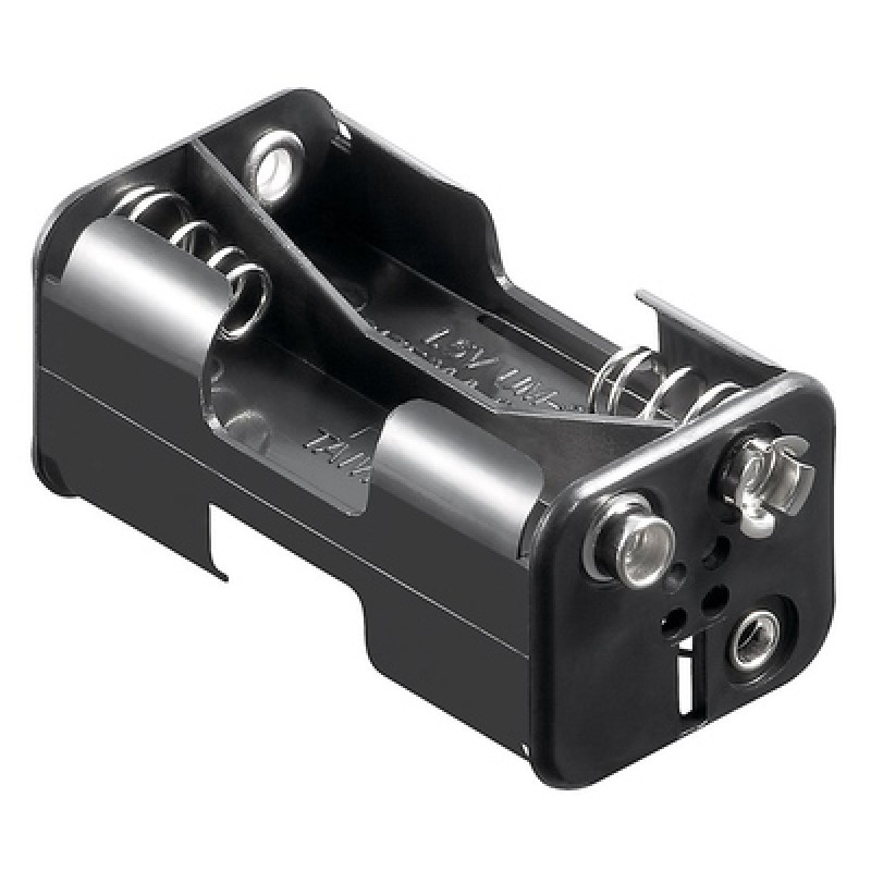 GOOBAY θήκη μπαταρίας 11465 για 4x AA μπαταρίες, μαύρη