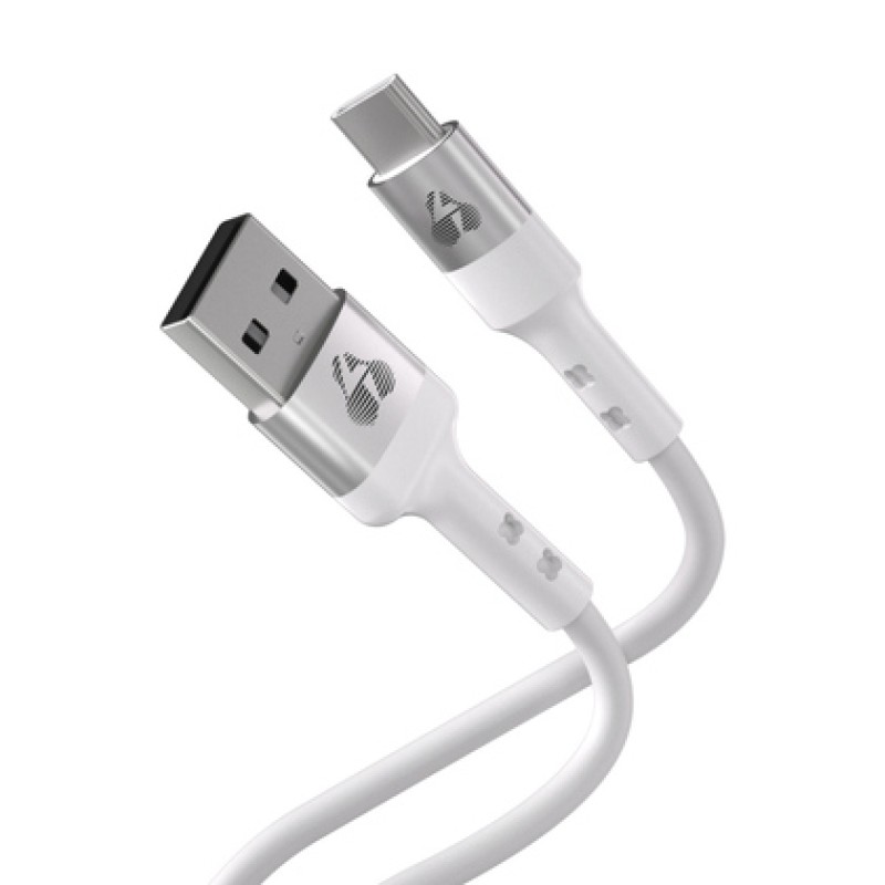 POWERTECH καλώδιο USB-C σε USB PTR-0162, σιλικόνης, 60W, 480Mbps, 1m, λευκό