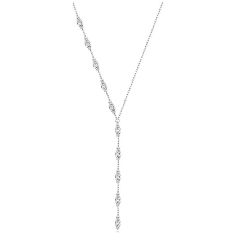 BAMOER κολιέ BSN330 με κυβική ζιρκόνια, ασήμι 925, ασημί