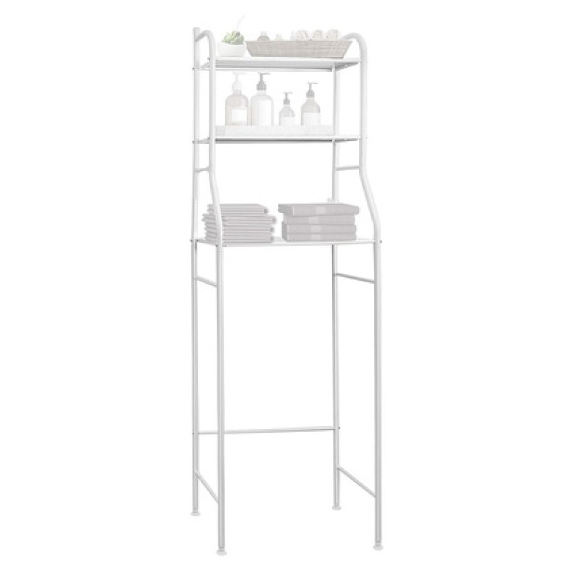 Ραφιέρα μπάνιου HUH-0134 με 3 ράφια, μεταλλική, 48x25x153cm, λευκή