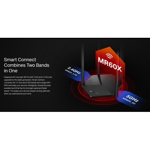 MERCUSYS router MR60X, Wi-Fi 6, 1500Mbps AX1500, Dual Band, Ver. 2.0