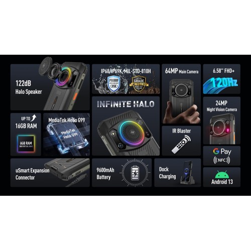 ULEFONE smartphone Armor 21 με ηχείο 3.5W, 6.58