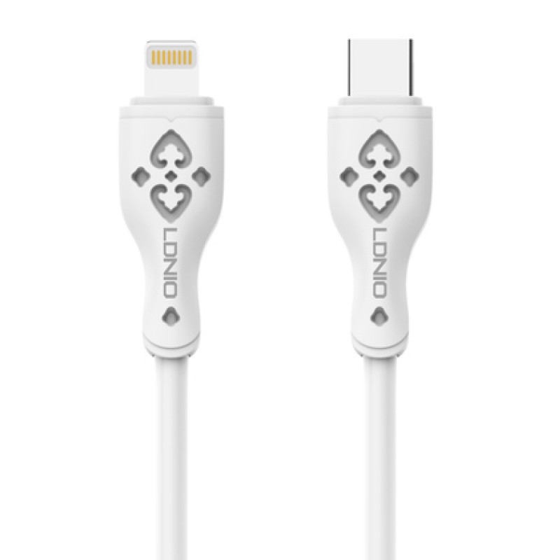 LDNIO καλώδιο Lightning σε USB-C LC812I, 30W PD, 2m, λευκό