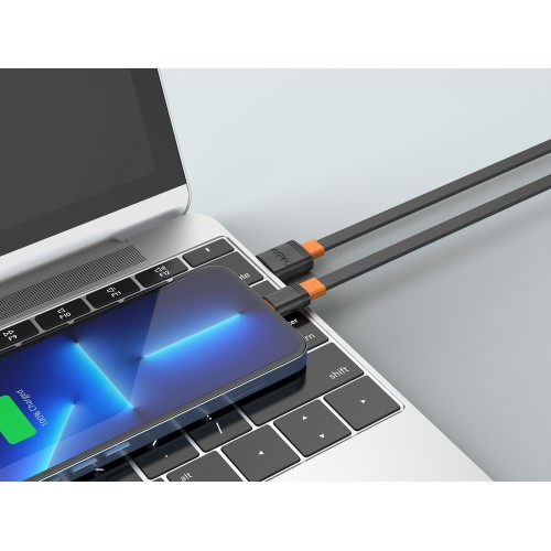 CELEBRAT καλώδιο USB-C σε USB CB-33C, flat, 3A, 1m, μαύρο