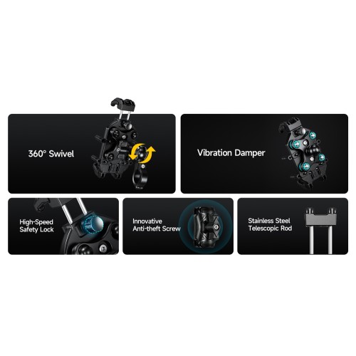 ULEFONE βάση ποδηλάτου για smartphone Armor Mount Pro AM01, μαύρη