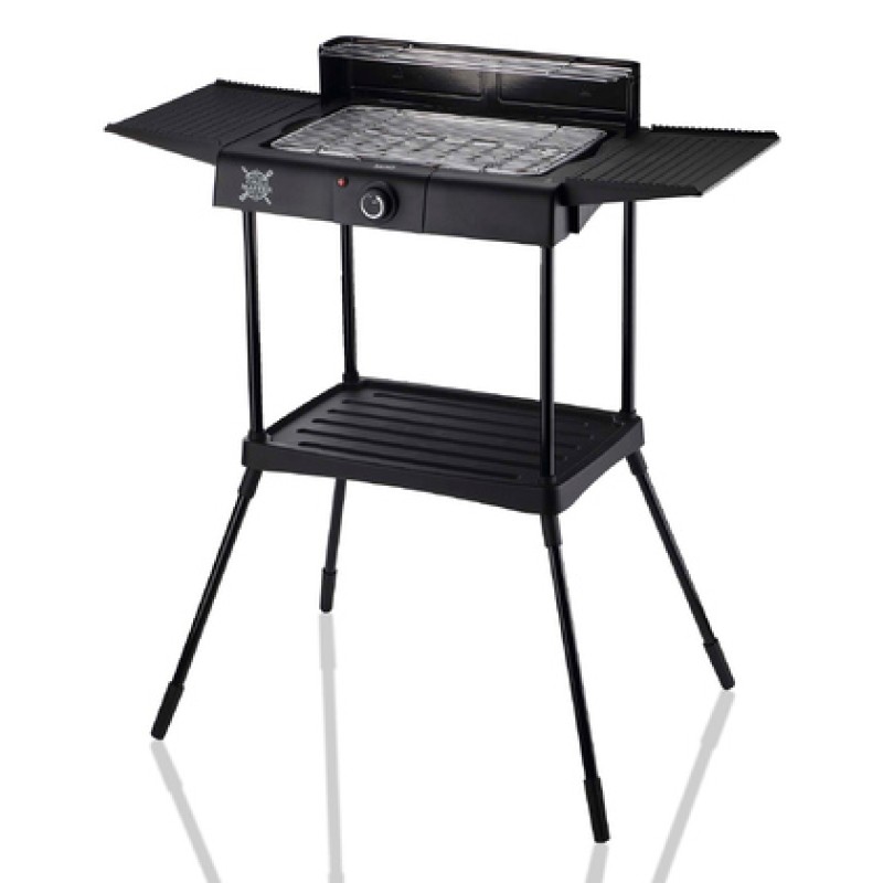 BRUNO επιδαπέδια ηλεκτρική ψησταριά BRN-0190, 2400W, με βάση & ρυθμιζόμενο θερμοστάτη, μαύρη