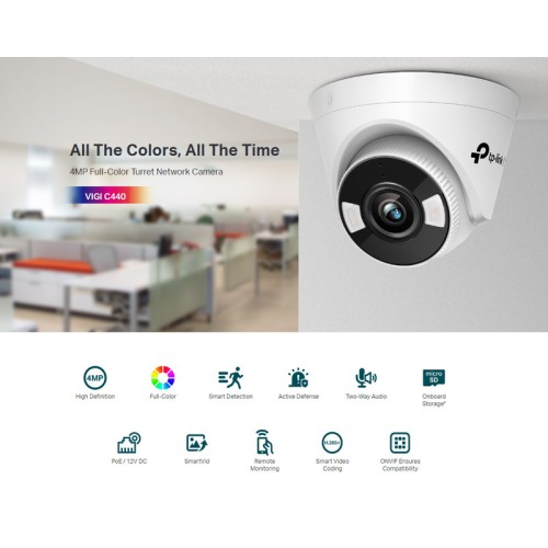 TP-LINK IP κάμερα VIGI C440, 4mm, 4MP, PoE, SD, Ver. 1.0