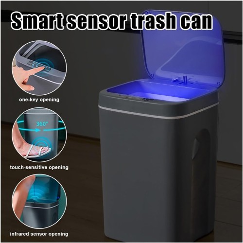 HOME USE κάδος απορριμμάτων HUH-0190 με φωτοκύτταρο, 14lt, γκρι