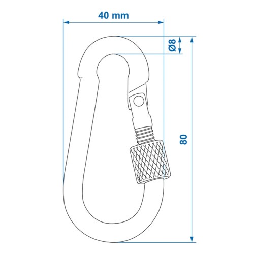 PROPLUS καραμπίνερ ασφαλείας 342364 με βιδωτό κλείδωμα, μεταλλικός, 8x80mm