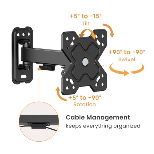 POWERTECH επιτοίχια βάση τηλεόρασης PT-1277, 13-32