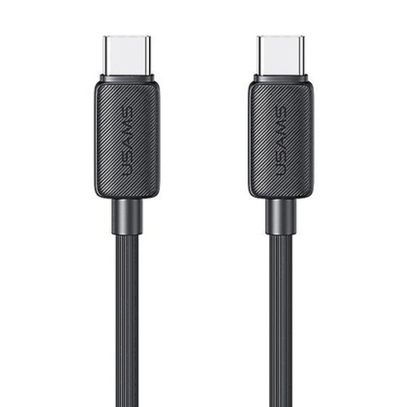 USAMS καλώδιο USB-C σε USB-C US-SJ691, 60W, 480Mbps, 1m, μαύρο