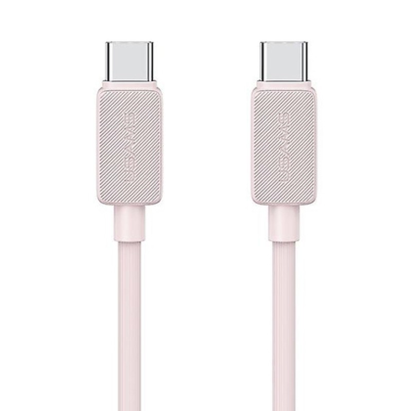 USAMS καλώδιο USB-C σε USB-C US-SJ691, 60W, 480Mbps, 1m, ροζ