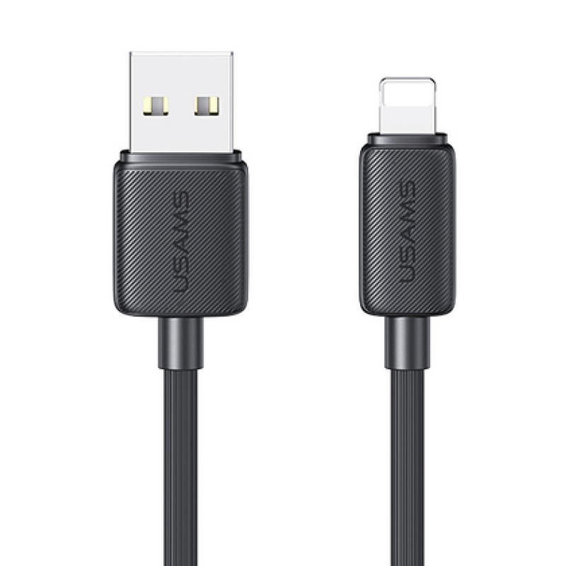 USAMS καλώδιο Lightning σε USB US-SJ689, 2.4A, 480Mbps, 1m, μαύρο