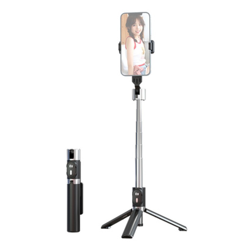 USAMS selfie stick ZB324 με τρίποδο, έως 110cm, Bluetooth, μαύρο