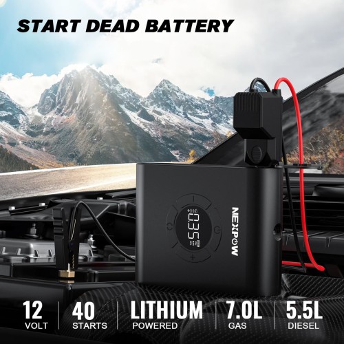 NEXPOW εκκινητής μπαταρίας & συμπιεστής αέρος AKP-P200, 12V/1500A, 150PSI, 8000mAh