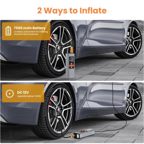NEXPOW συμπιεστής αέρος αυτοκινήτου MS22C-003 με φακό, 7500mAh, 150PSI