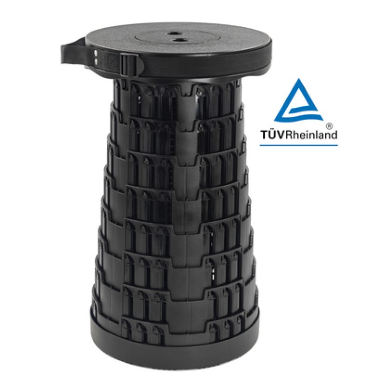 POWERTECH πτυσσόμενο καρεκλάκι HUH-0230, αντοχή έως 250kg, 25.5x45cm, μαύρο