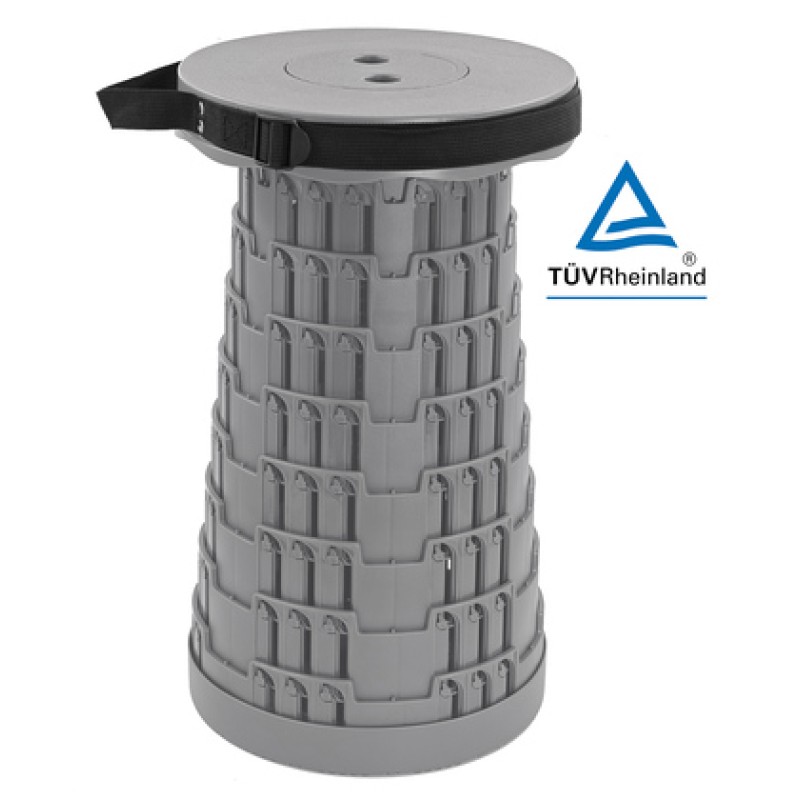 POWERTECH πτυσσόμενο καρεκλάκι HUH-0231, αντοχή έως 250kg, 25.5x45cm, γκρι