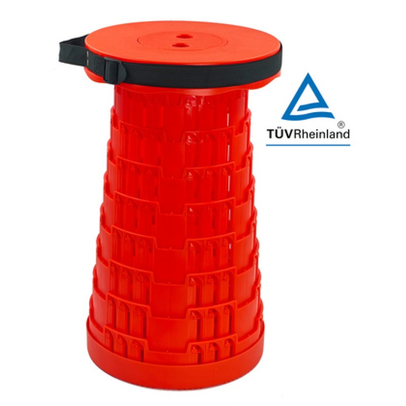 POWERTECH πτυσσόμενο καρεκλάκι HUH-0233, αντοχή έως 250kg, 25.5x45cm, κόκκινο