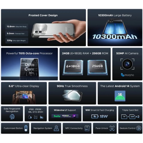 DOOGEE smartphone Blade10 Power, 6.6