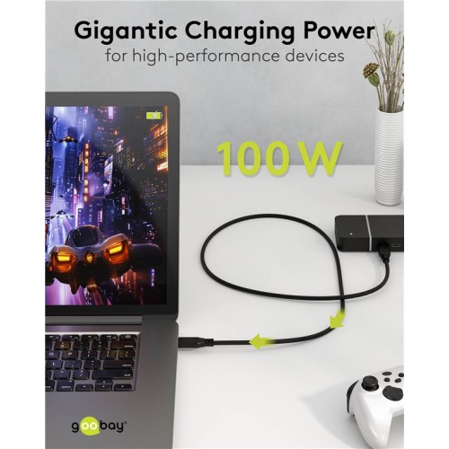 GOOBAY καλώδιο USB-C 74193, USB4, 100W, 40Gbps, 8K/60Hz, 2m, μαύρο
