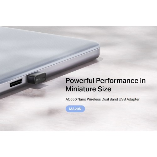 MERCUSYS ασύρματος USB αντάπτορας δικτύου MA20N, 650Mbps AC650, Ver 1.0