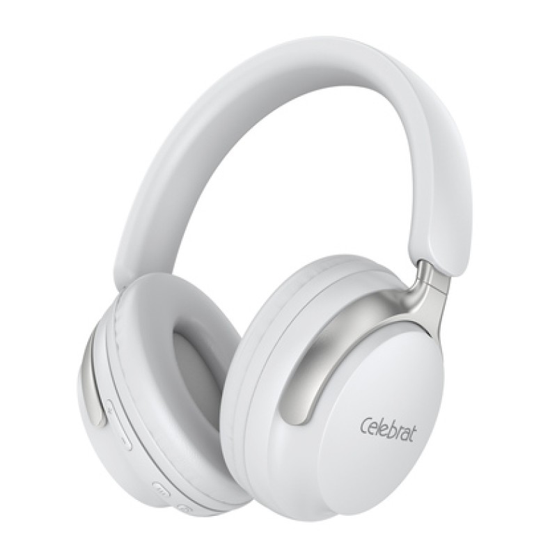 CELEBRAT headphones A40, ασύρματα & ενσύρματα, 40mm, 250mAh, λευκά