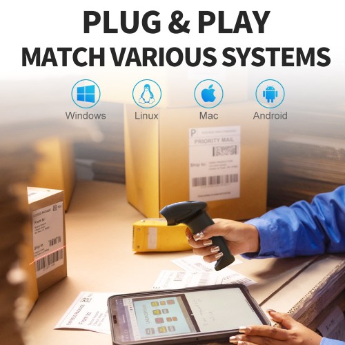 GTCODESTAR barcode scanner X-620F, 1D, ενσύρματο & ασύρματο, 800mAh, μαύρο