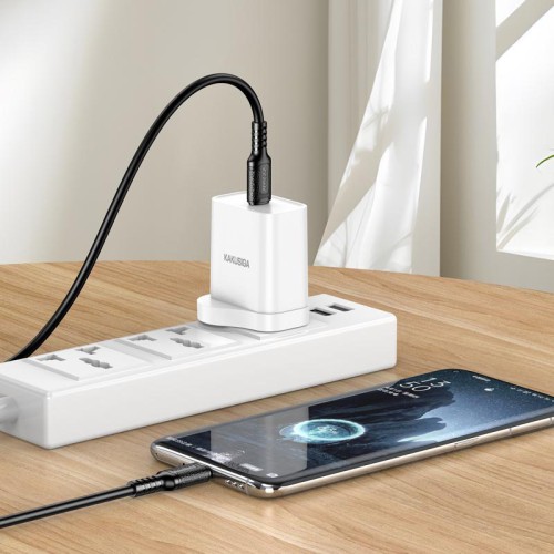 KAKUSIGA καλώδιο USB-C σε USB-C KSC-984, σιλικόνης, 60W, 480Mbps, 1m, λευκό