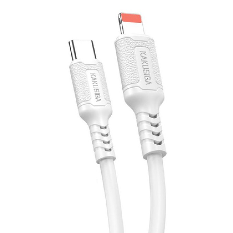 KAKUSIGA καλώδιο Lightning σε USB-C KSC-984, σιλικόνης, 27W, 480Mbps, 1m, λευκό